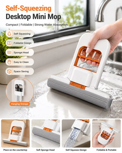 Foldable Mini Mop, Big Cleaning Powder 🧽
